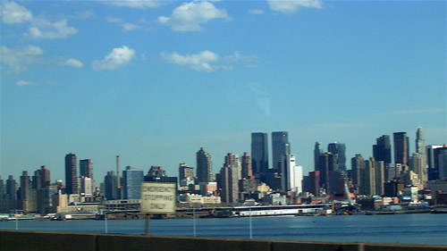 Skyline à l'arrivée à NYC